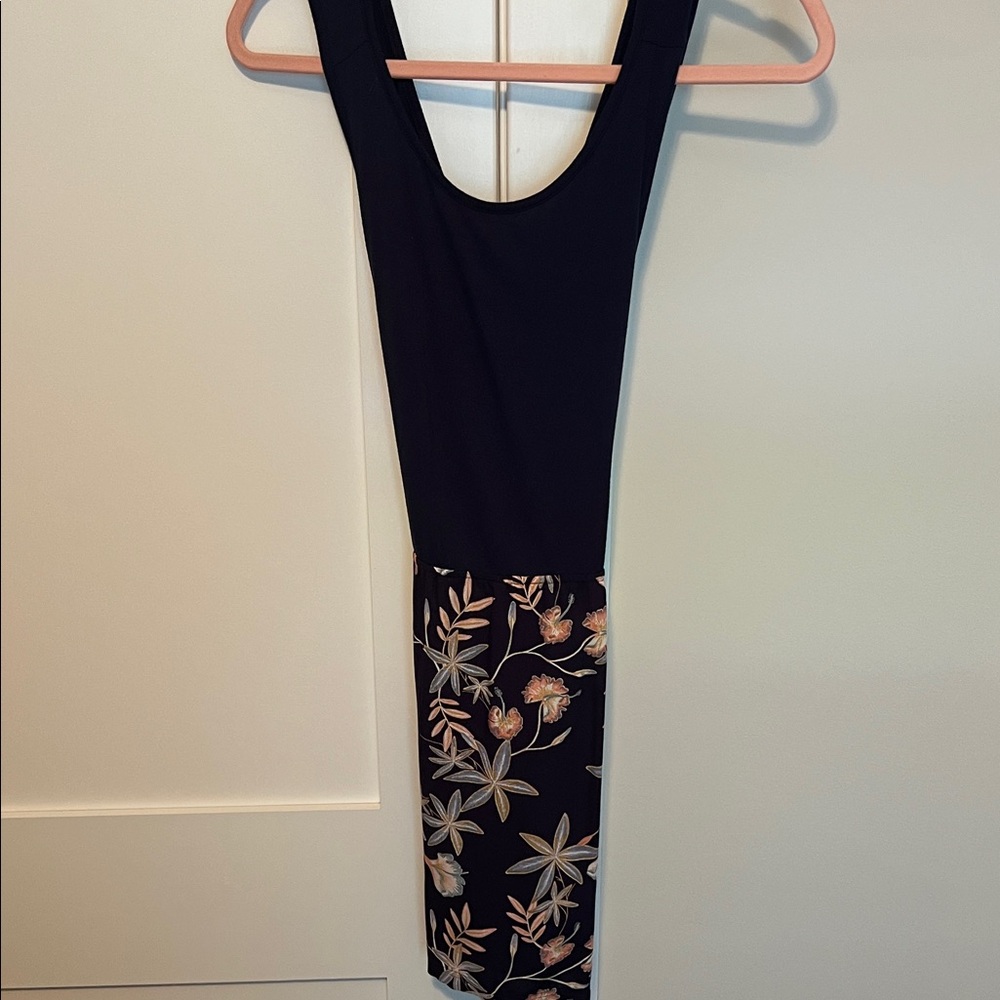 Roxy Black Dress with Floral Pattern